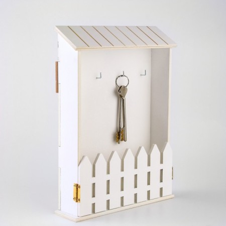 The keybox is “white”, 22.5 x 30.5 x 5.7 cm.-7