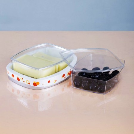 Set of containers on a stand 4 pcs Ruby-1