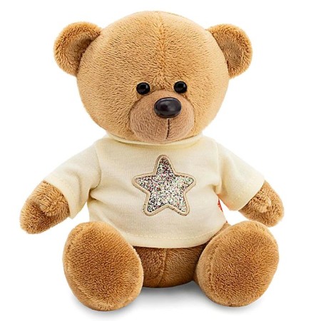 Soft toy "Bear Toptyzhkin", star, brown color, 17 cm