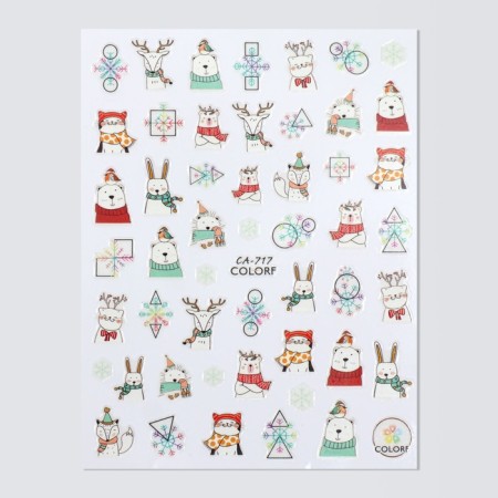 Nail stickers 10.2*8cm New Year's animals CA-717 Vygotok-1