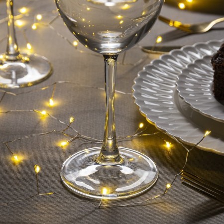Garland "Mishura" 5 m Rosa, IP20, silver thread, 100 LED, glow warm white, USB-1