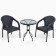 Set of garden furniture: table + 2 stools, plastic, anthracite, maximum load 120 kg