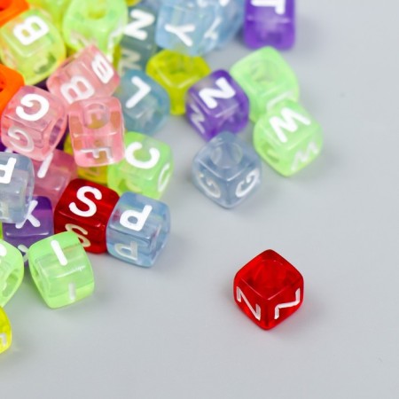 A set of colored beads with English letters "Astra" 6 mm, 150 pcs/pack-2
