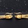 Earrings hanging "Hollywood" oval and threads, color gold, 7 cm