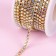 Chain with rhinestones, with holography, metal, glass, 2.5 mm, 9 ± 1 m, gold color