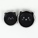 Ceramic bowl “cat family” 40/60 ml double 19 x 10.5 x 3.5 cm, black and white