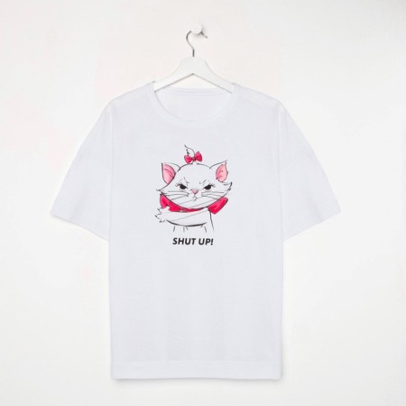 T -shirt "Marie" cats aristocrats Oversize, white color-4