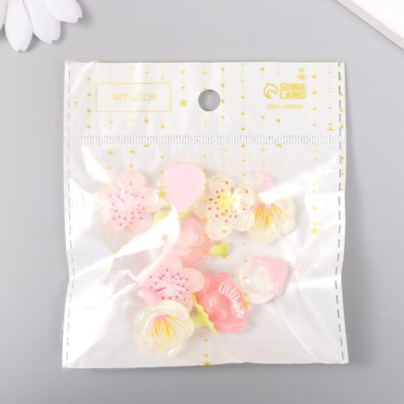 Decor for creativity plastic "Blocked tulip" Gloss Mix 2.4x2.4 cm-3