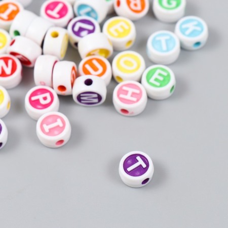 Beads for creativity Plastic "Eng. Bukva in a color circle" set 20 grams 0.6x1x1 cm-1
