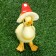 Garden figure "Duckling in the hat" 7.5x11.5x16cm