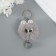 Fluffy on the ring "Star eyes with a bell" gray 8.5x6x6 cm