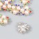 Decor for creativity plastic "3 pearls with colored rhinestones" set of 12 pcs 2x2 cm