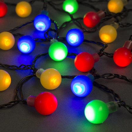 Garland “thread” 5 m with nozzles “Color balls”, IP20, dark thread, 30 LED, glow of multi, 8 modes, 220 V