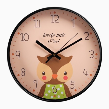 Children's wall clock "Owl", smooth move, D-30 cm
