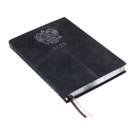 Dated 2025 diary, A5, 176 sheets of Escalada, solid cover of artificial leather, 3D design, foil, liesse embossing, cream block 70 g/m2, black-3