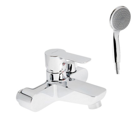 ACCOONA A6008 bath mixer, one -leaf, with shower set, brass, chrome
