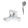ACCOONA A6008 bath mixer, one -leaf, with shower set, brass, chrome