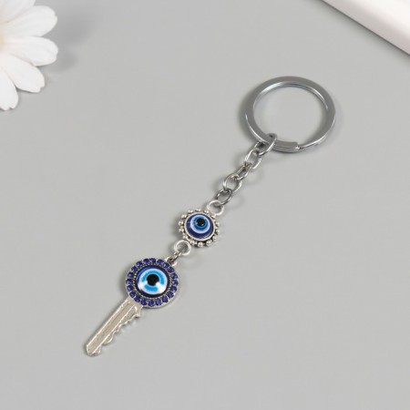 Keychain from the evil eye metal "Key of luck" 2x7 cm-1