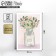 Testing card "Congratulations with all my heart", flowers in a bank, 12 x 18 cm