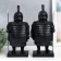 Souvenir Polystone "Terracott warrior with a spear" set 2 pcs black 10.5x14.5x35 cm