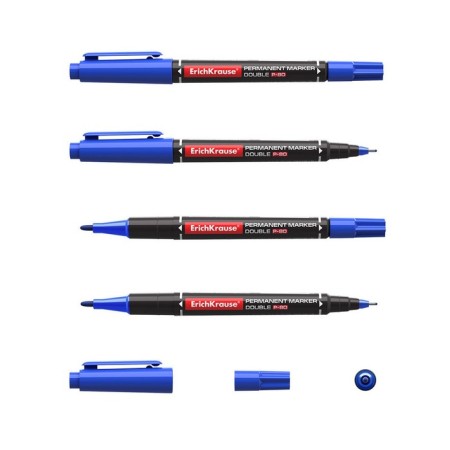 Marker Permanent Erichkrause Double P-80, bilateral, blue-2