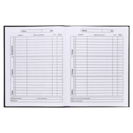Diary of a solid cover 1-11 grade 48 sheets, "Crystal", cover cardboard 7BC, matte lamination, selective UV-lame, cheat sheet-7