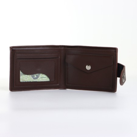 Male purse on a magnet, brown color-8