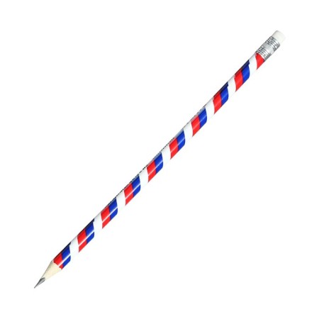 Pencil black -granographic Devente Tricolor, HB, D = 2 mm, round, sharpened, with an eraser, in a plastic tube-1