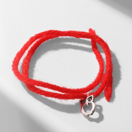 Bracelet-reinforcing "red thread" for wisdom, owl, color silver, 20 size-2