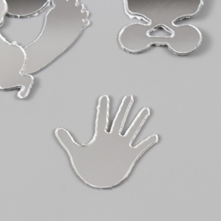 Decor for creativity plastic mirror "Birth of a child" set 6 pcs-1
