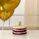Set of candle in a cake + 5 balls, number 8, gold
