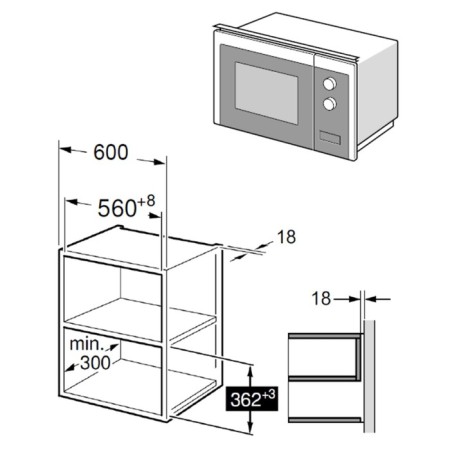 Built -in microwave oven Maunfeld MBMO.20.8GW, 800 W, 20 l, 8 modes, white-1