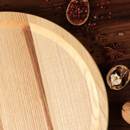 Menzhitsa wooden "Slavic", with a cutting board, D-30 cm, an array of ash-3
