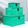 Casket wood rectangle board (set 3 pcs) green 20.5x10x15 cm