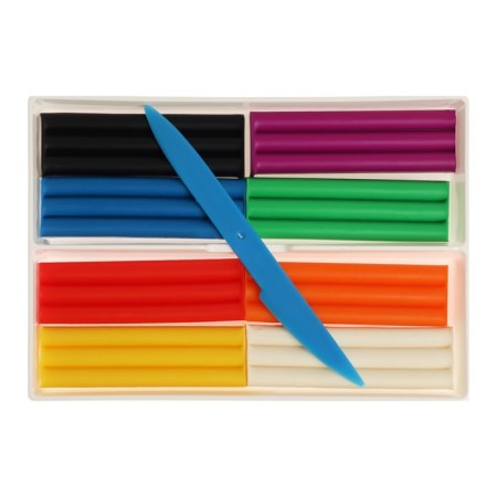 Plasticine soft (wax), 8 colors, 120 g, "crumb"-3
