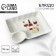 Ceramic dish with a teenerian “Wine”, 18.6 x 17.5 x 4 cm, white color