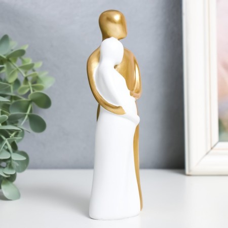 Souvenir Polystone "Young Family - Waiting for a miracle" with a white -gold 15x5 cm-1