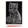 Engraving "cat" with a metallic effect "silver" A5