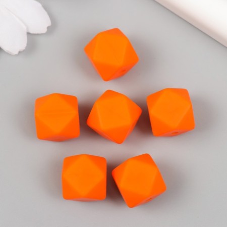 Busina silicone "polyhedron" orange-red d = 1.4 cm-1