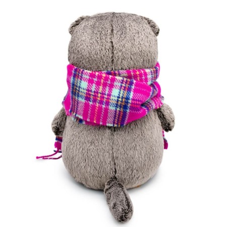 Soft toy "Basik", in a bright pink scarf, 22 cm-2