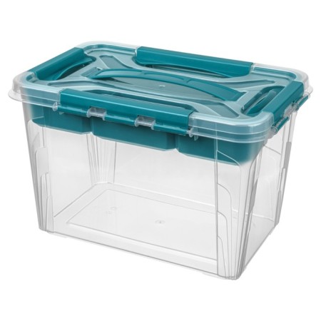 Universal Grand Box, the color is blue, with locks and an organizer insert, 6.65 liters.-1