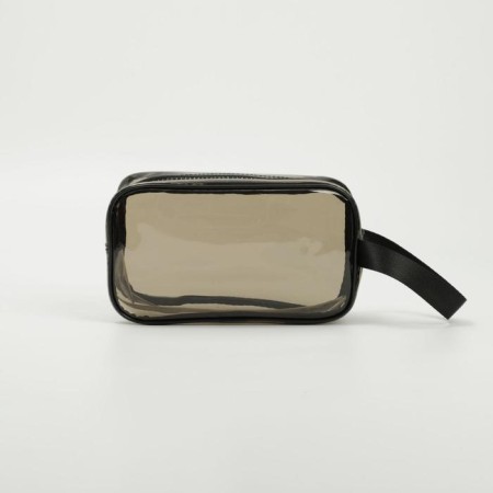 Cosmetic bag with lightning, black/transparent color-1