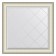 EvoForm mirror in a baguette frame, with an engraving, 78 mm, 84x84 cm, color white skin with chromium