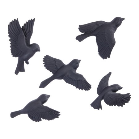 Decoration wall -mounted, gypsum panel "birds" 5 pcs, black, matte-2