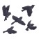 Decoration wall -mounted, gypsum panel "birds" 5 pcs, black, matte