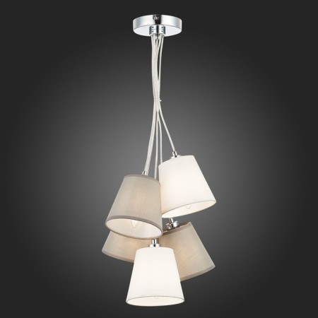 Suspended EVOLUCE lamp. Sle300403-05. Prato. 5x40 watts, E14, 40x40 cm, chromium color-2