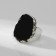 Ring "Style" massive circle, black color in black silver, dimensionless