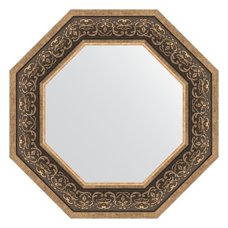 Mirror in the baguette frame, silver monogram 101 mm, 59.4x59.4 cm