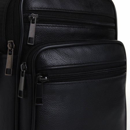 Male bag on lightning, long belt, black color-3