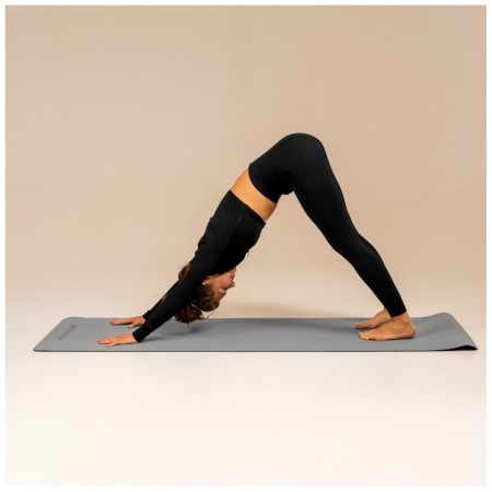 Fitness and yoga mat, 183x61x0.6 cm, gray/black color-9